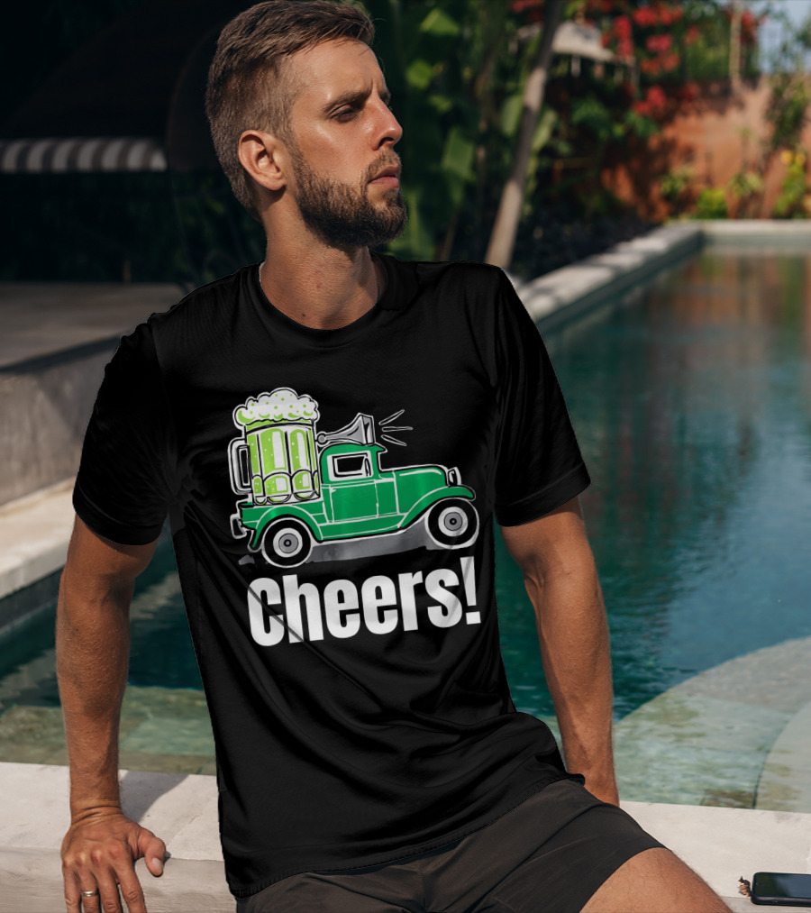 Cheers Vintage Truck With Green Beer T-Shirt