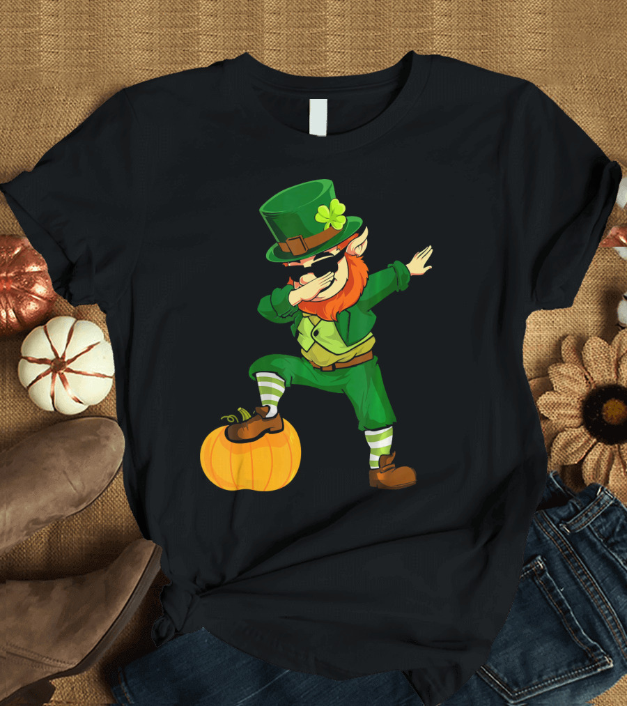 Thanksgiving Leprechaun Dabbing with Pumpkin T-Shirt