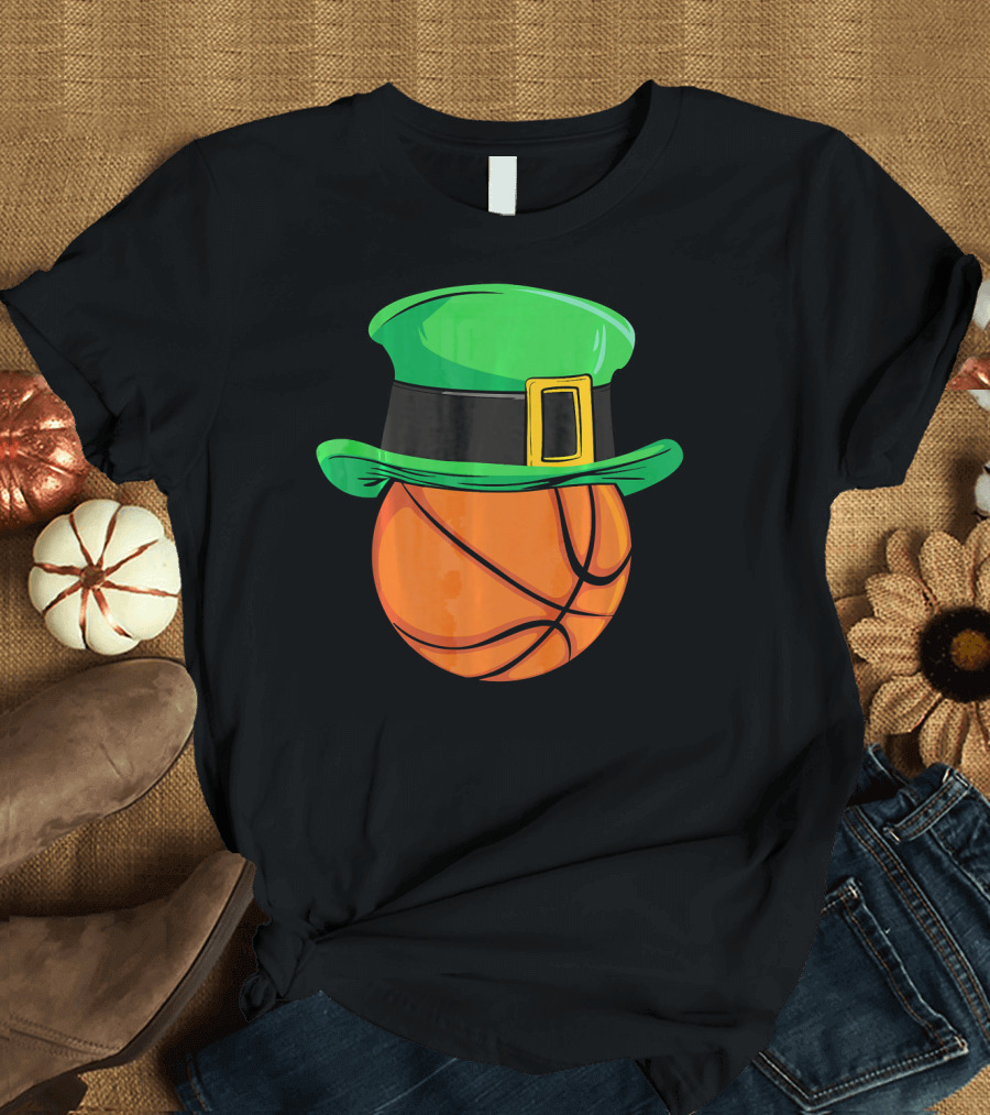 Leprechaun Hat Basketball St Patricks Day T-Shirt