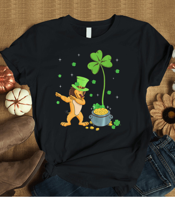 T-Shirt: Shamrock Leprechaun Lion Pot of Gold Clover Dance T-Shirt Shamrock Leprechaun Lion Pot of Gold Clover Dance T-Shirt