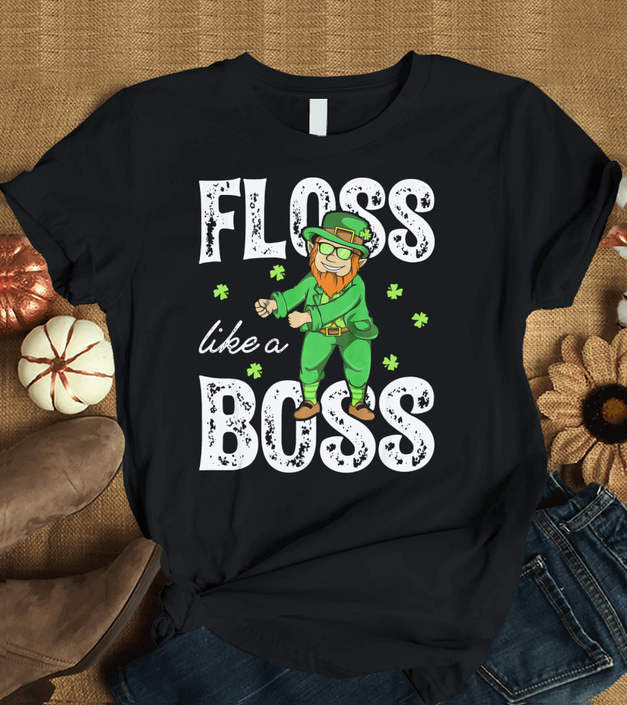 Floss Like A Boss Leprechaun Shamrock Irish T-Shirt