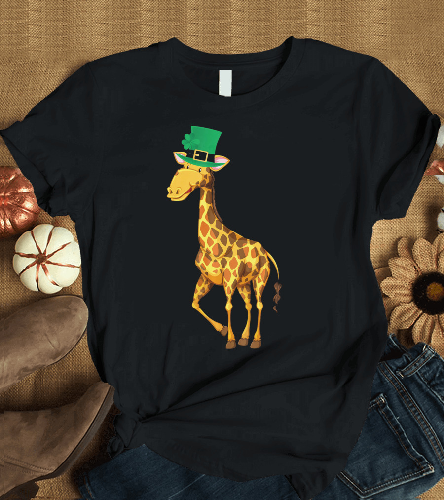 Lucky Leprechaun Cute Giraffe T-Shirt