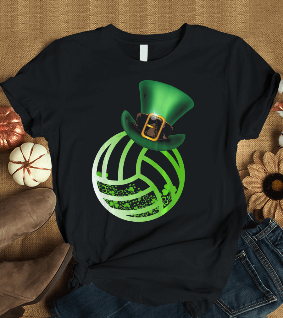 Shamrock Volleyball Leprechaun St Patrick's Green Hat T-Shirt