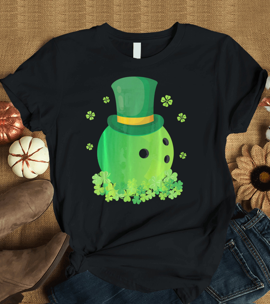 Bowling Leprechaun Hat Clover Luck T-Shirt