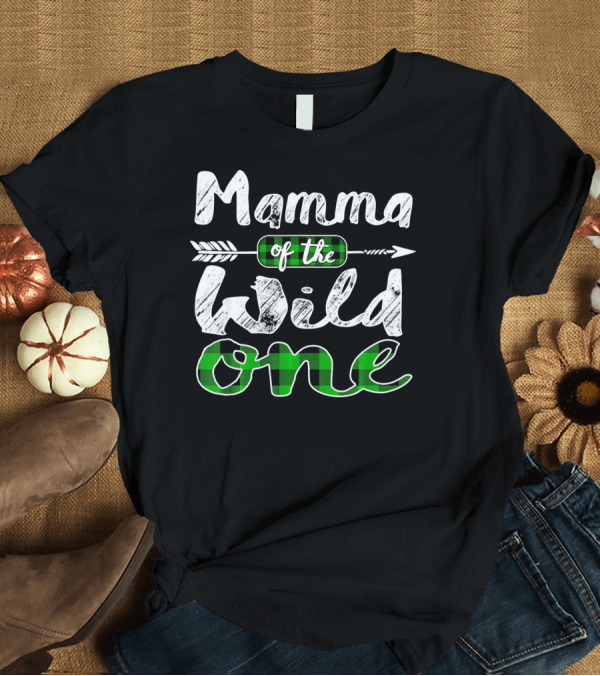 T-Shirt: Mamma of the Wild One Arrow Plaid T-Shirt Mamma of the Wild One Arrow Plaid T-Shirt