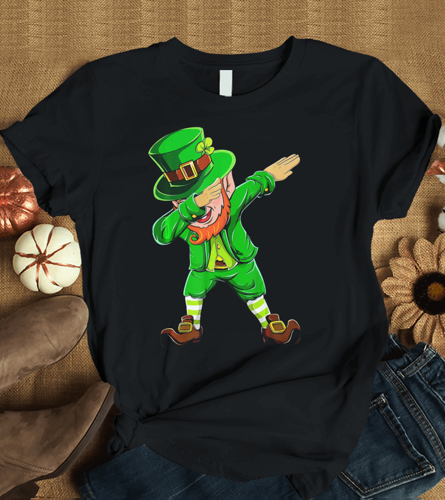 Dabbing Leprechaun Funny St Patrick Day Green Costume Irish Dance T-Shirt