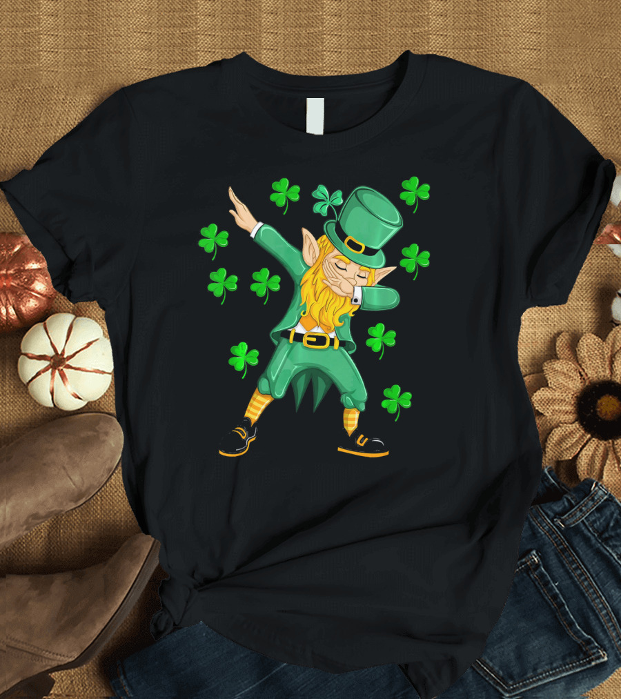 Dabbing Leprechaun Shamrock St. Patrick's Day Elf T-Shirt