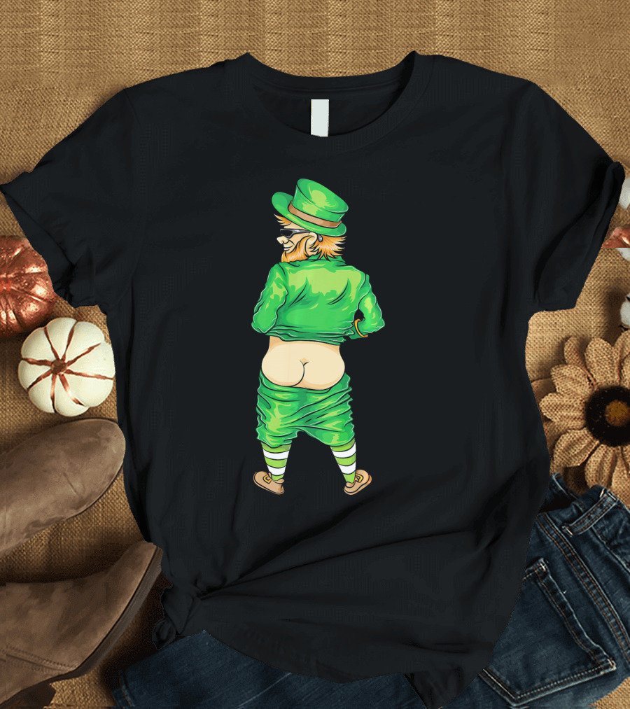 Mooning Leprechaun St. Patricks Day Funny Irish Humor T-Shirt