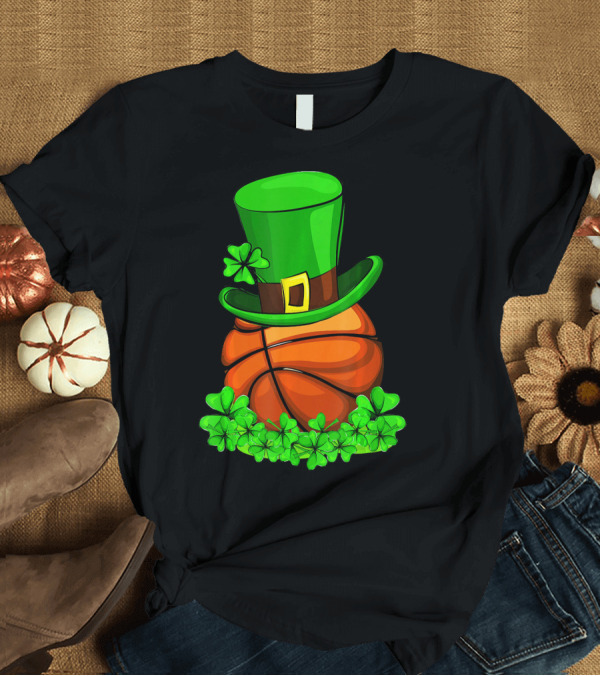 T-Shirt: Leprechaun Hat Basketball Shamrock St. Patrick's Day T-Shirt Leprechaun Hat Basketball Shamrock St. Patrick's Day T-Shirt