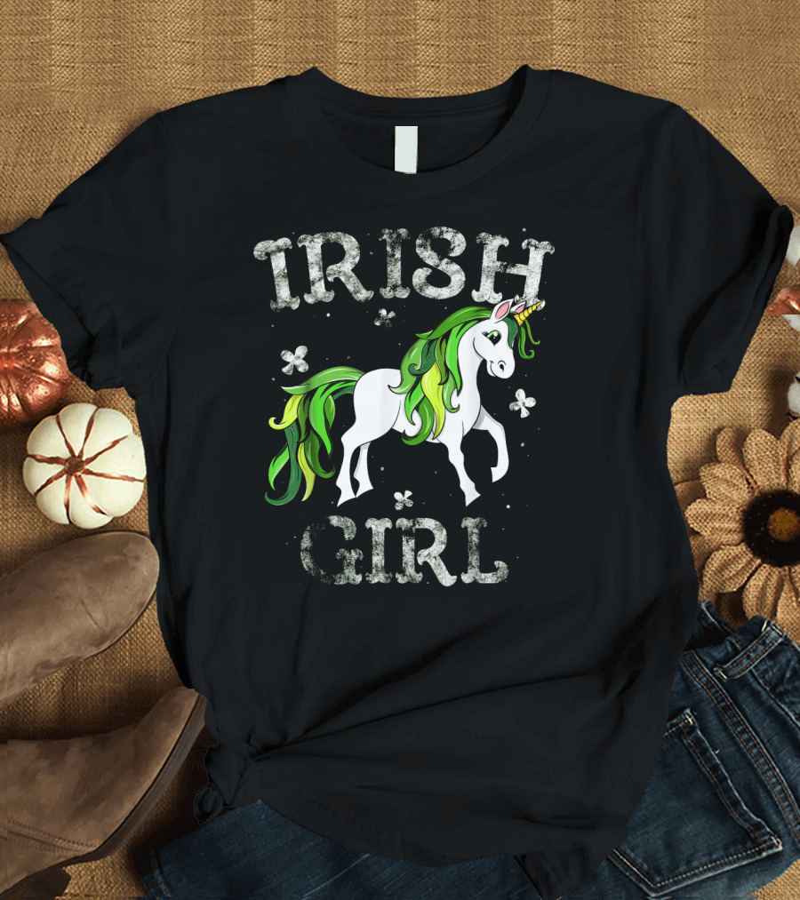 Irish Girl Green Mane Unicorn T-Shirt