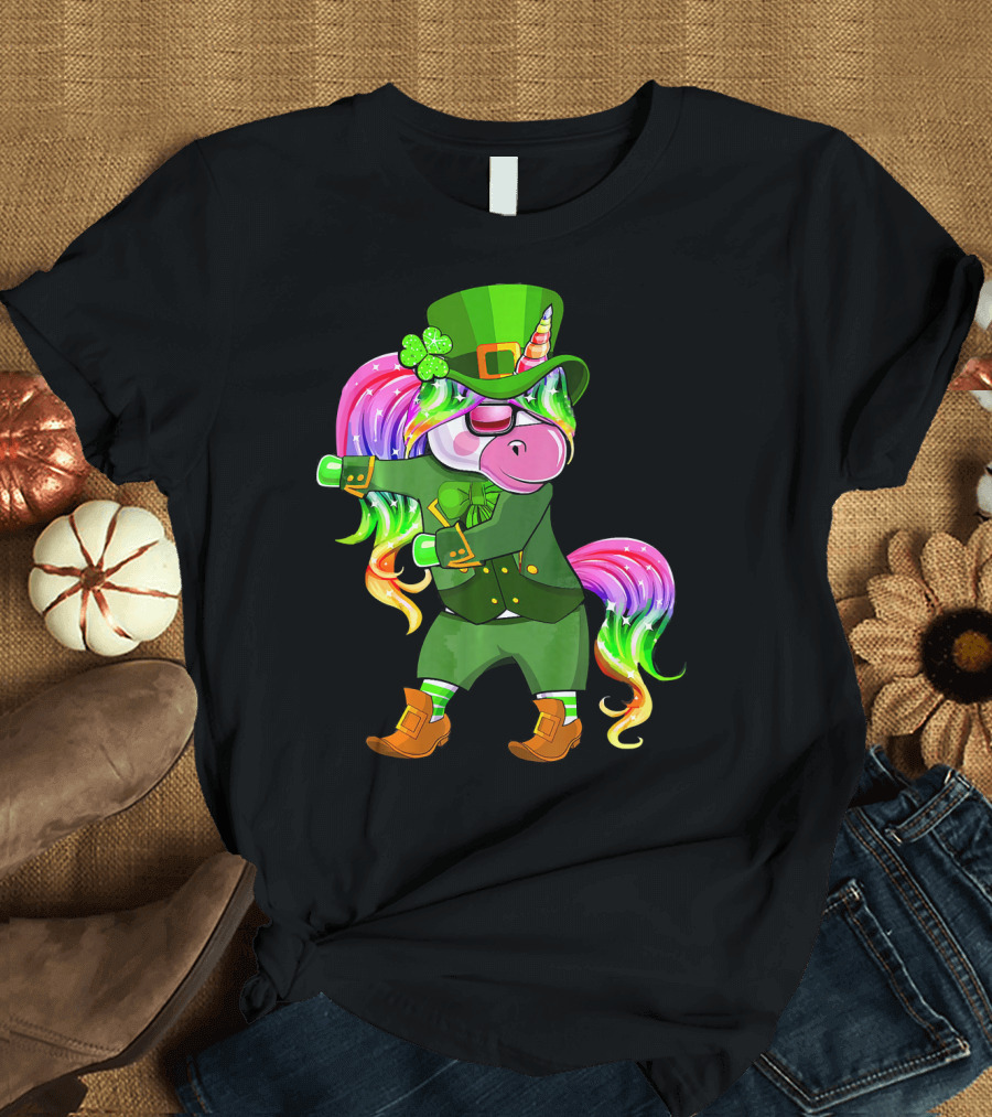 Leprechaun Costume Funny Flossing Unicorn St. Patrick's Day T-Shirt