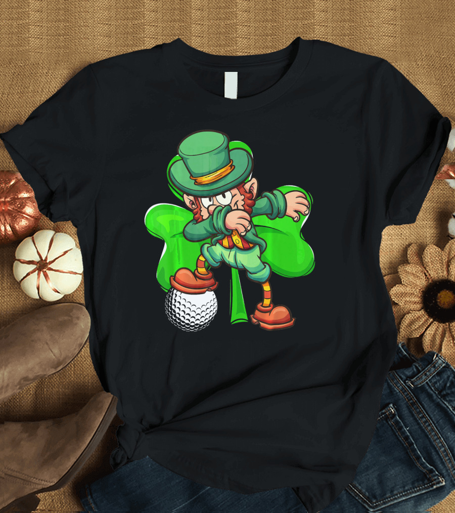 Dabbing Leprechaun Shamrock Golf Ball T-Shirt