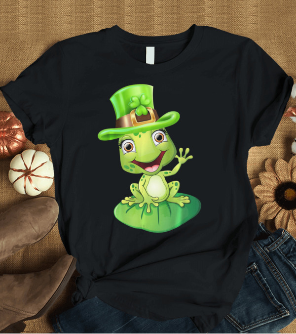 T-Shirt: St. Patrick's Day Cute Frog in Green Hat T-Shirt St. Patrick's Day Cute Frog in Green Hat T-Shirt