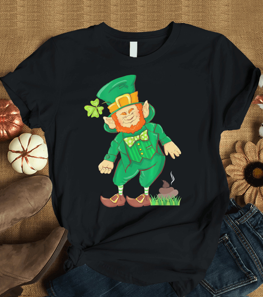 St Paddy Pooping Leprechaun Funny Saint Patrick's Day Humor T-Shirt