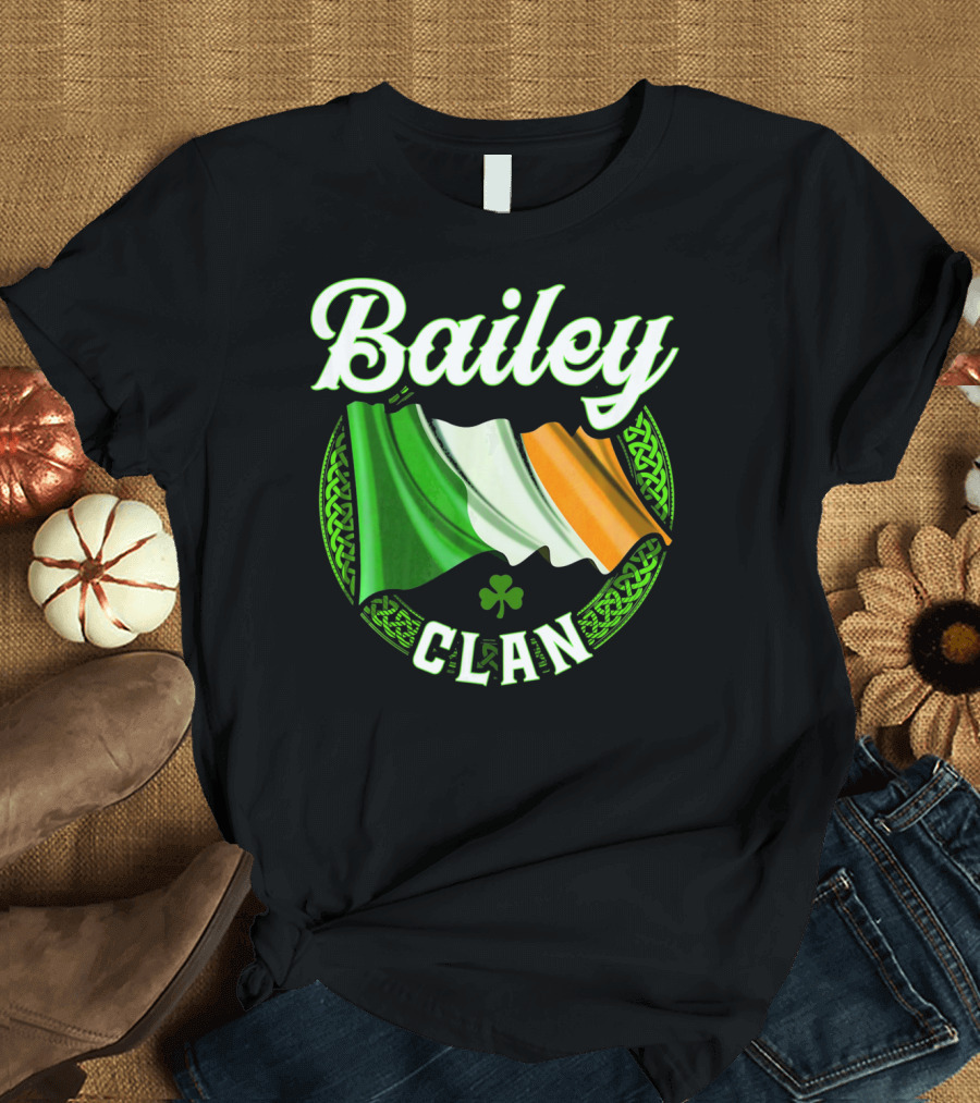 Bailey Clan Irish Flag Shamrock T-Shirt