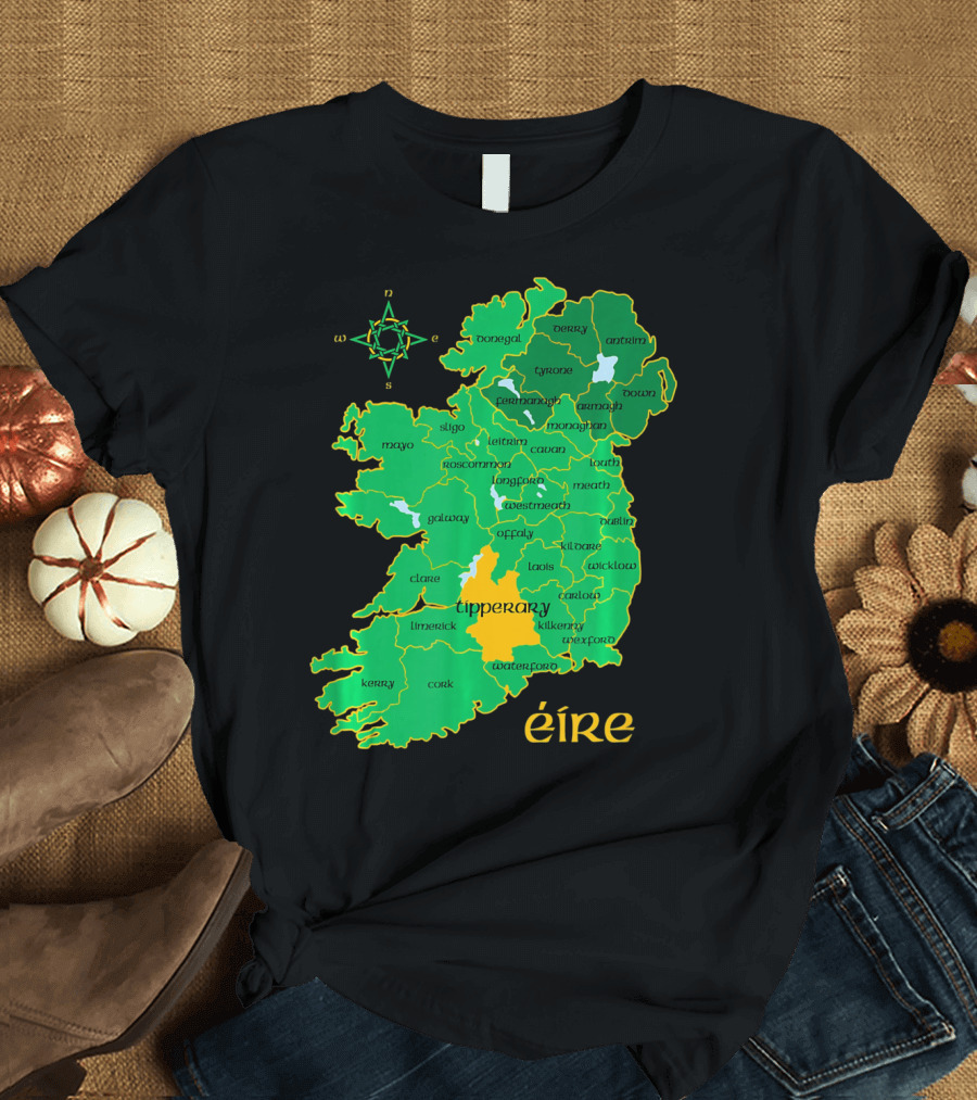 Tipperary Ireland Irish County Map Éire T-Shirt