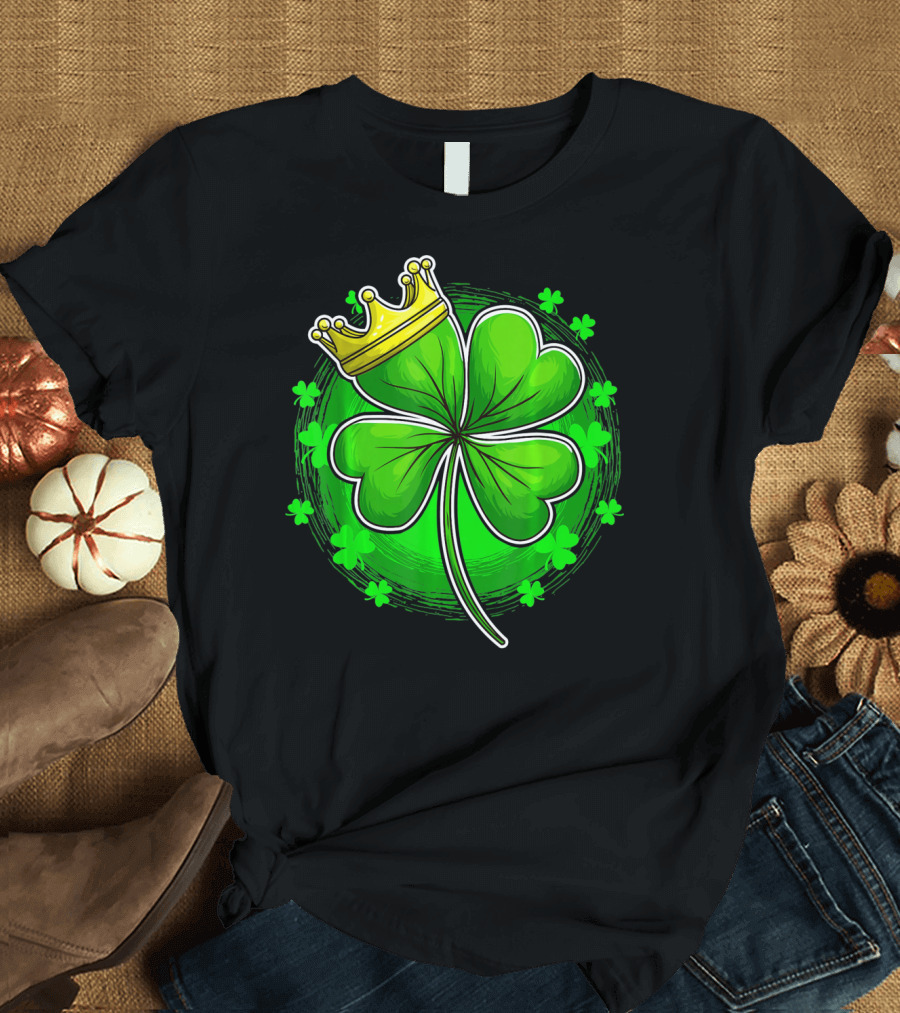 Irish King Queen Shamrock Crown St Patrick's Day Clover T-Shirt