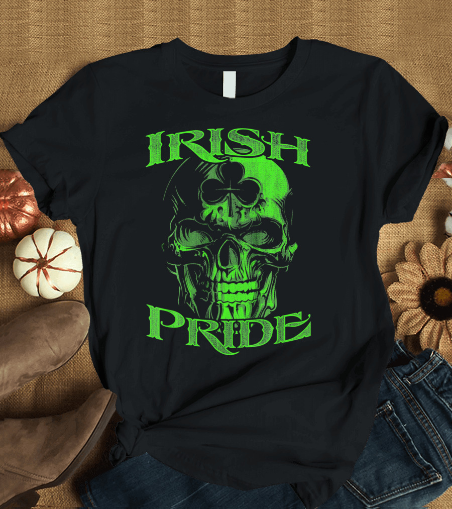 Irish Pride Shamrock Skull T-Shirt