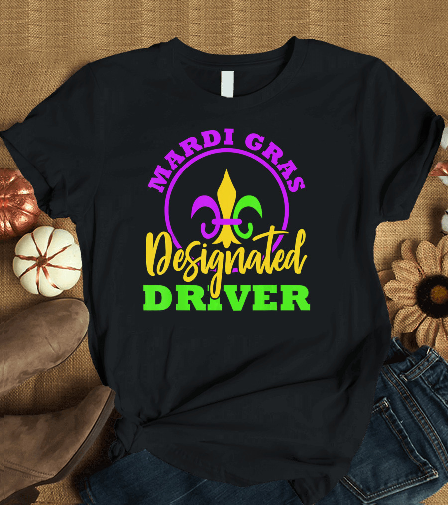 Mardi Gras Designated Driver Fleur-de-Lis T-Shirt