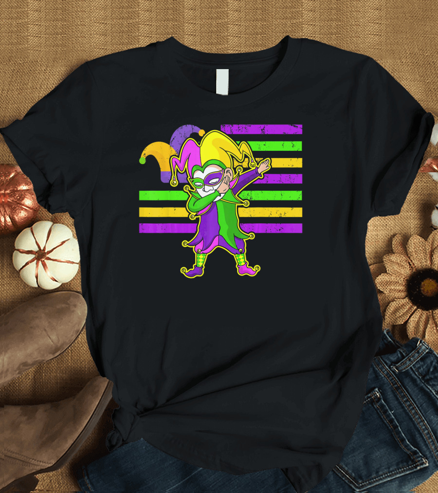 Mardi Gras Jester Dabbing T-Shirt