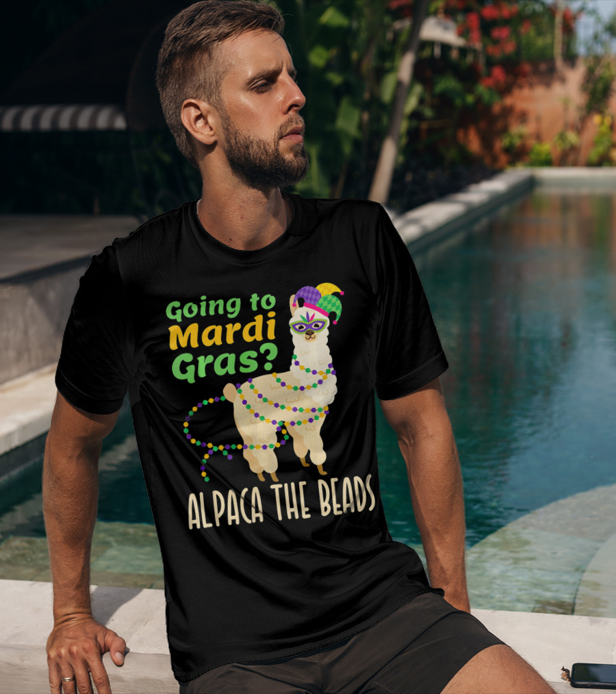 Going To Mardi Gras Alpaca The Beads T-Shirt