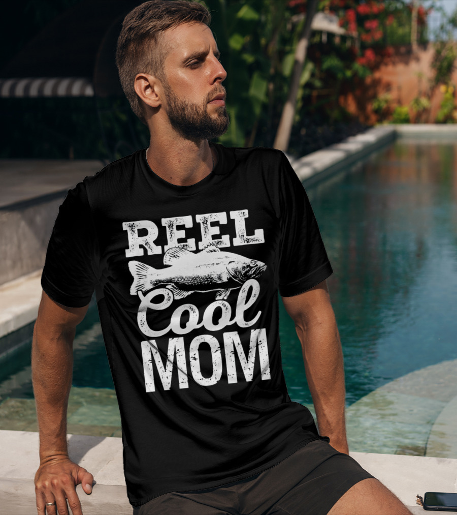 Reel Cool Mom Fishing Angler Bass Fish T-Shirt