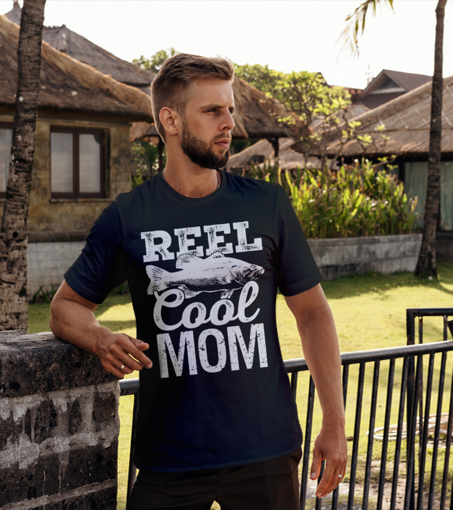 Reel Cool Mom Fishing Angler Bass Fish T-Shirt