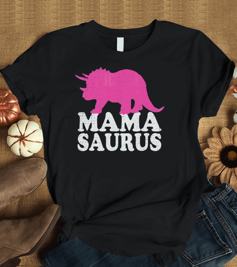 MAMASAURUS Pink Triceratops T-Shirt