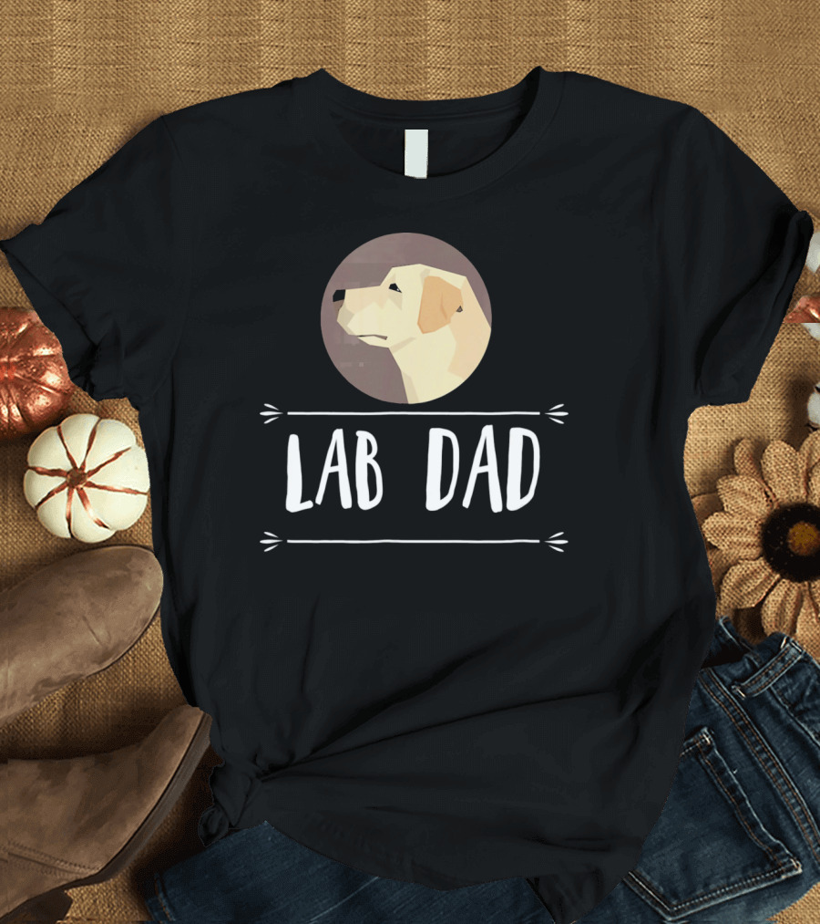 Lab Dad Yellow Labrador Retriever Dog Circle Emblem T-Shirt