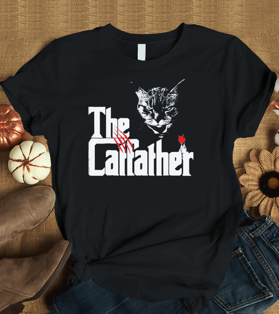 The Catfather Scratch and Rose Iconic Cat T-Shirt