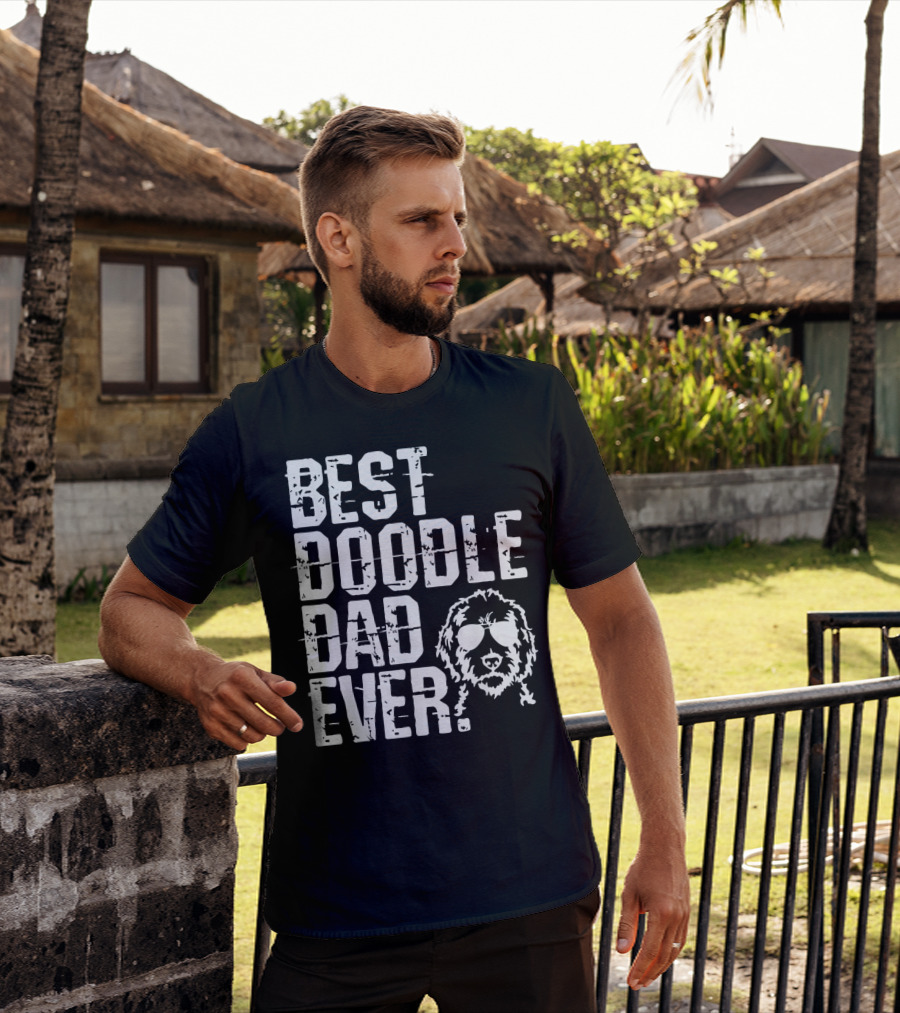 Best Doodle Dad Ever Golden Retrievers Sunglasses T-Shirt