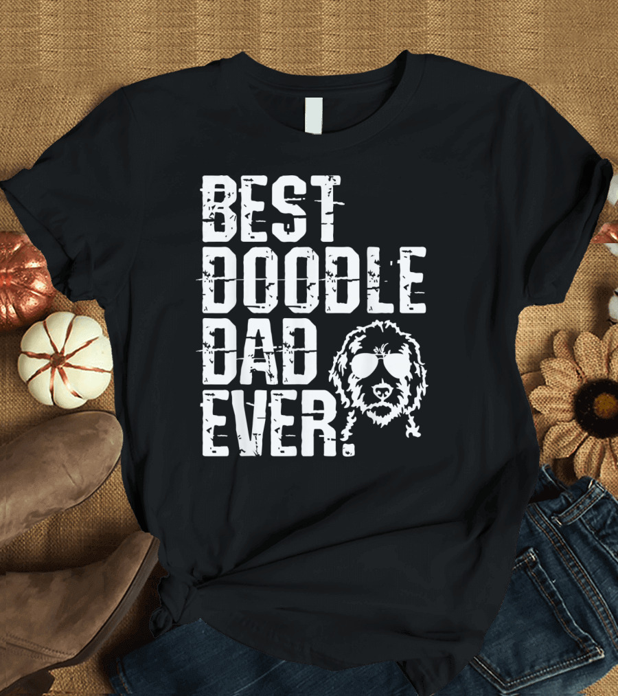 Best Doodle Dad Ever Golden Retrievers Sunglasses T-Shirt