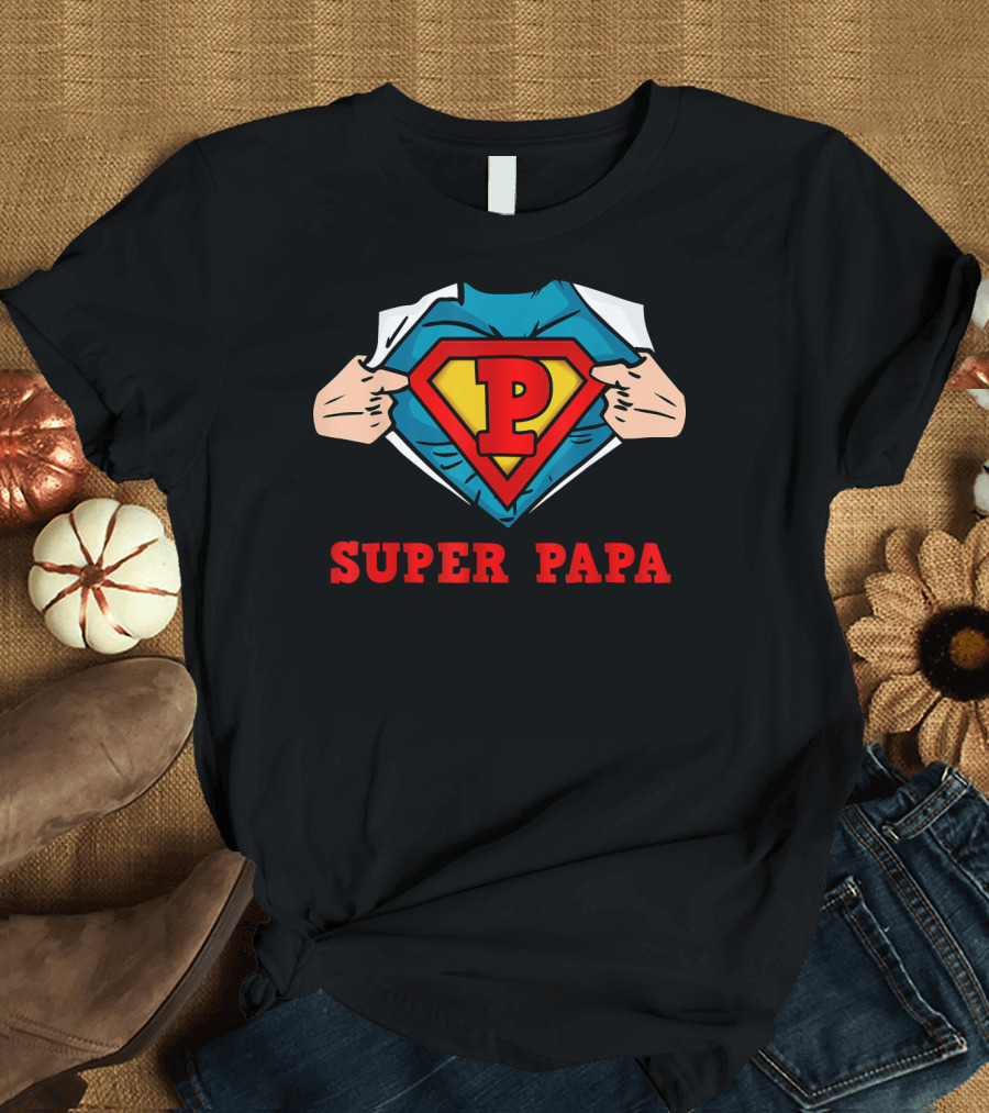 SUPERHERO SUPER PAPA P T-Shirt