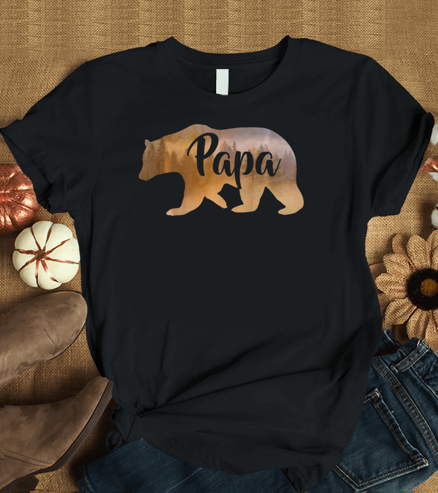 Papa Bear Forest Silhouette Mens Awesome T-Shirt