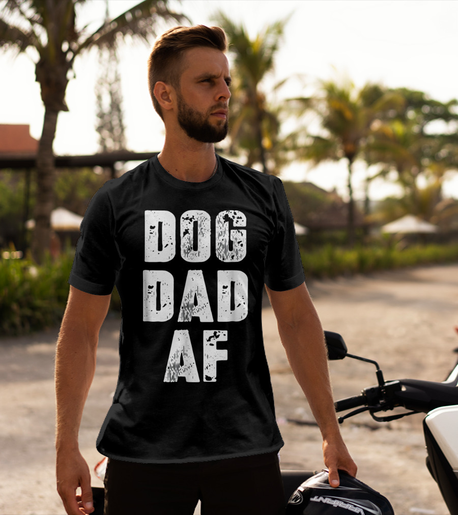Mens Dog Dad AF Birthday Dad T-Shirt