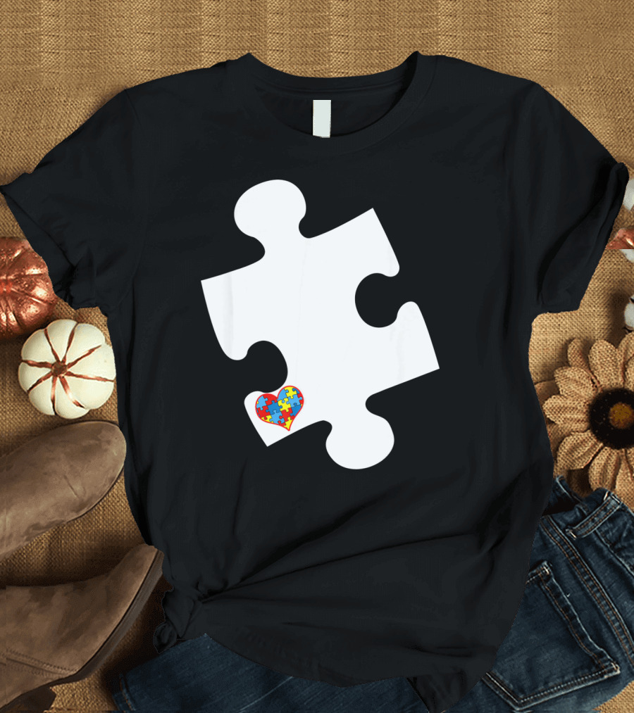 Awesome Love Autism Awareness Puzzle Heart Piece T-Shirt