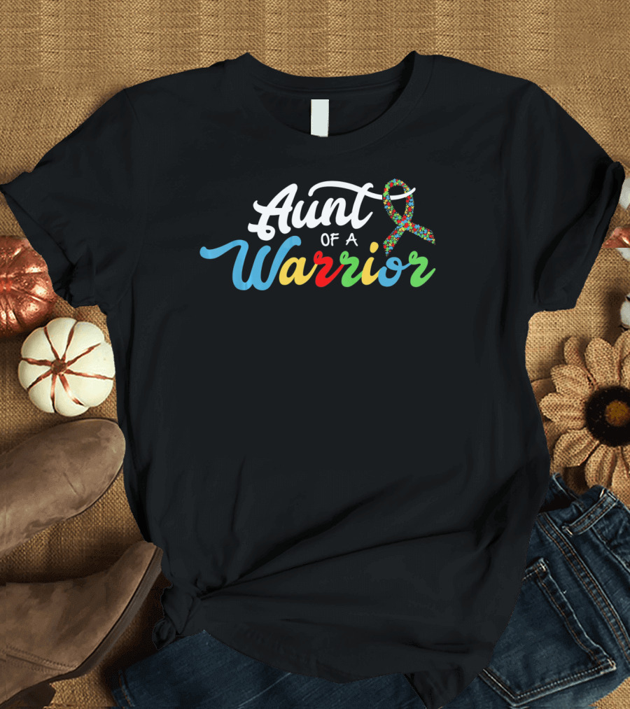Aunt of a Warrior Autism Awareness Support T-Shirt