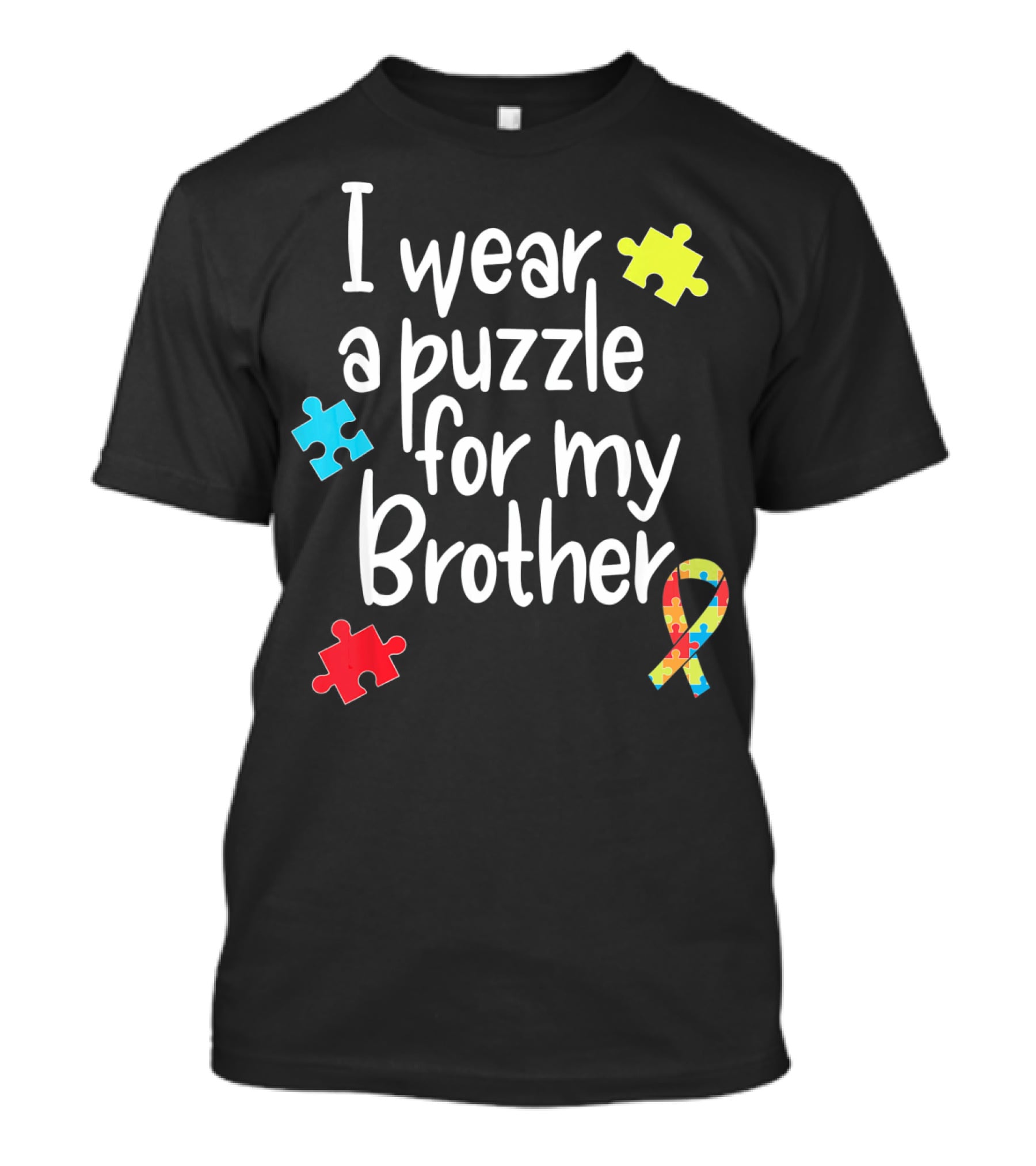 I Wear A Puzzle For My Brother Autism T-Shirt