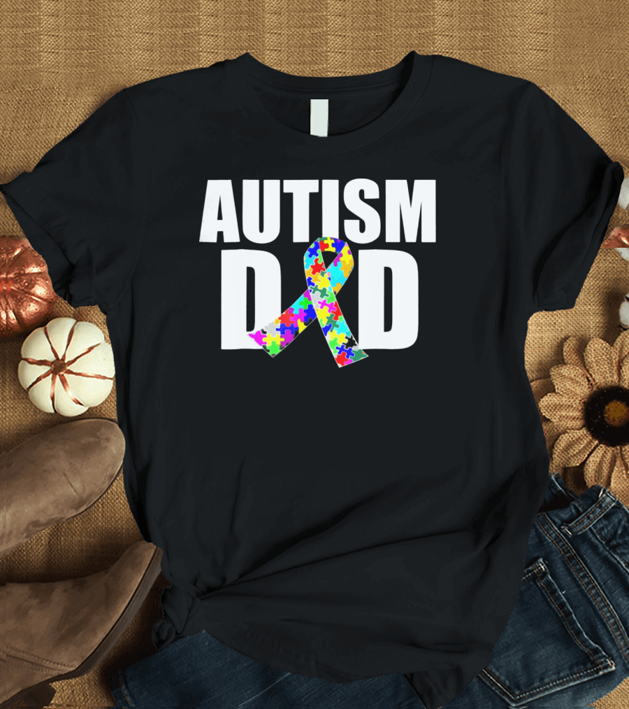 Autism Spectrum Awareness Autism Dad Puzzle T-Shirt