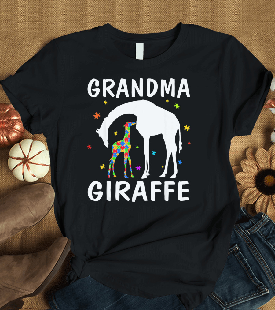 Grandma Giraffe Autism Awareness T-Shirt