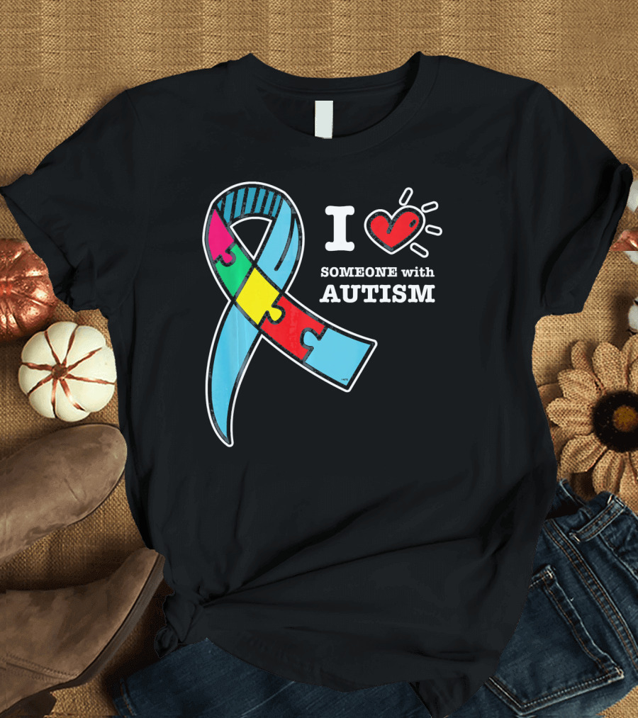 Autism Awareness I Love Someone with Autism Puzzle T-Shirt