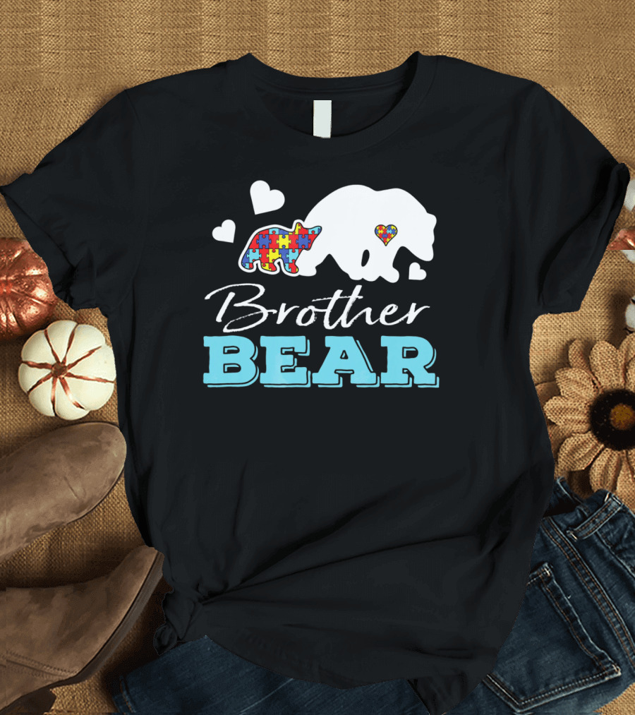 Brother Bear Puzzle Heart Autism Awareness T-Shirt
