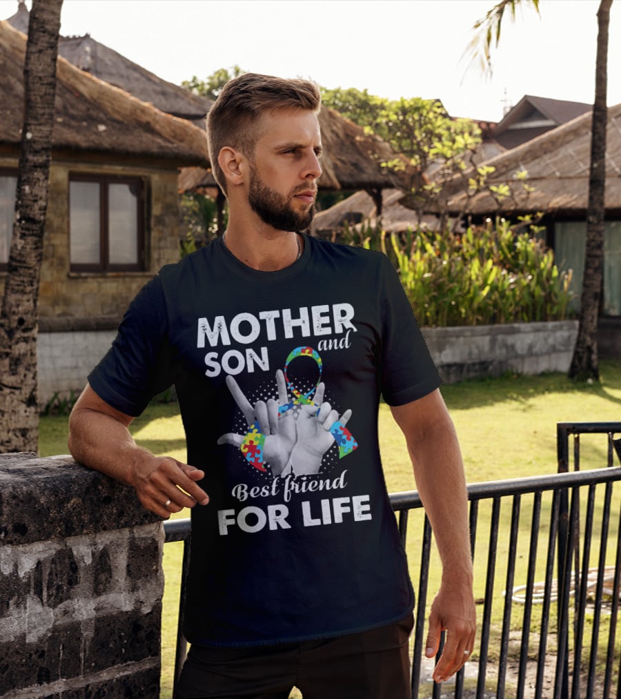Mother Son And Best Friend For Life Autism Awareness T-Shirt