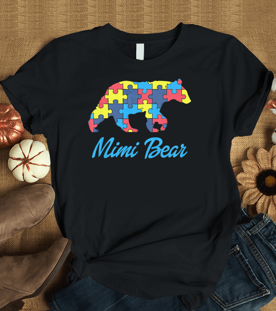 Mimi Bear Autism Awareness Puzzle T-Shirt