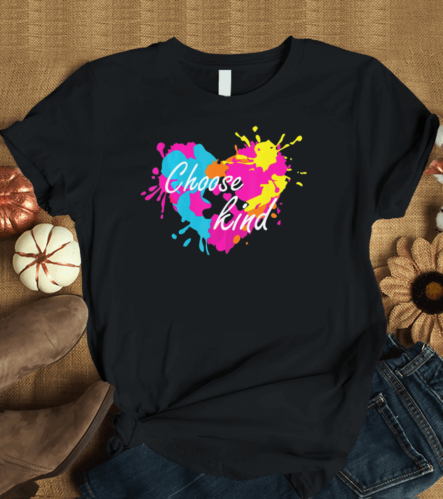 Choose Kind Colorful Heart Autism Awareness T-Shirt