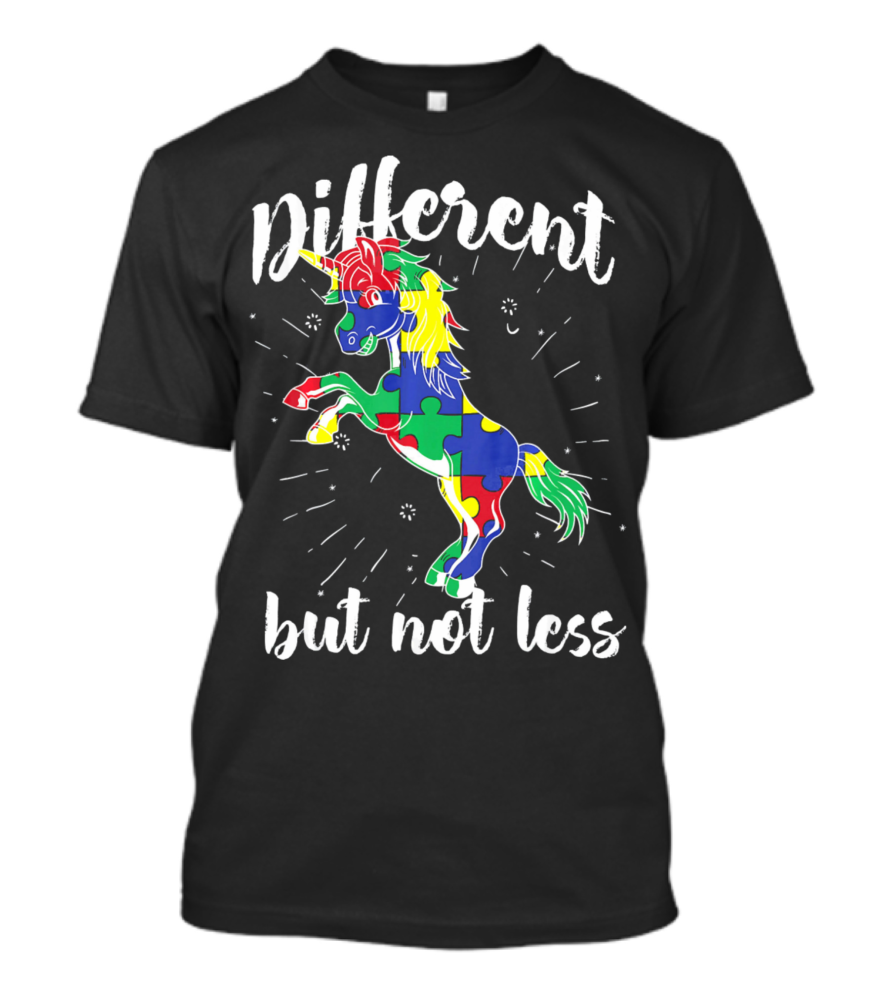 Different Not Less Unicorn Autism Awareness T-Shirt
