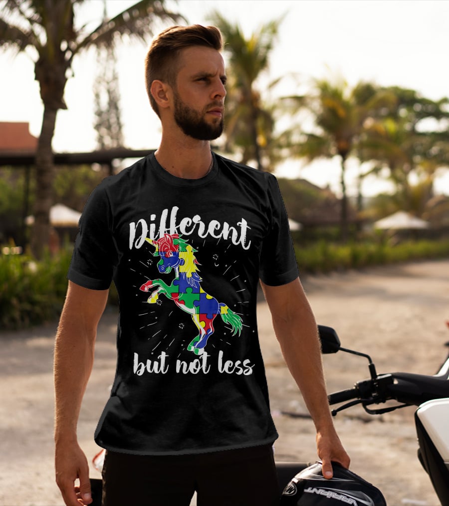 Different Not Less Unicorn Autism Awareness T-Shirt