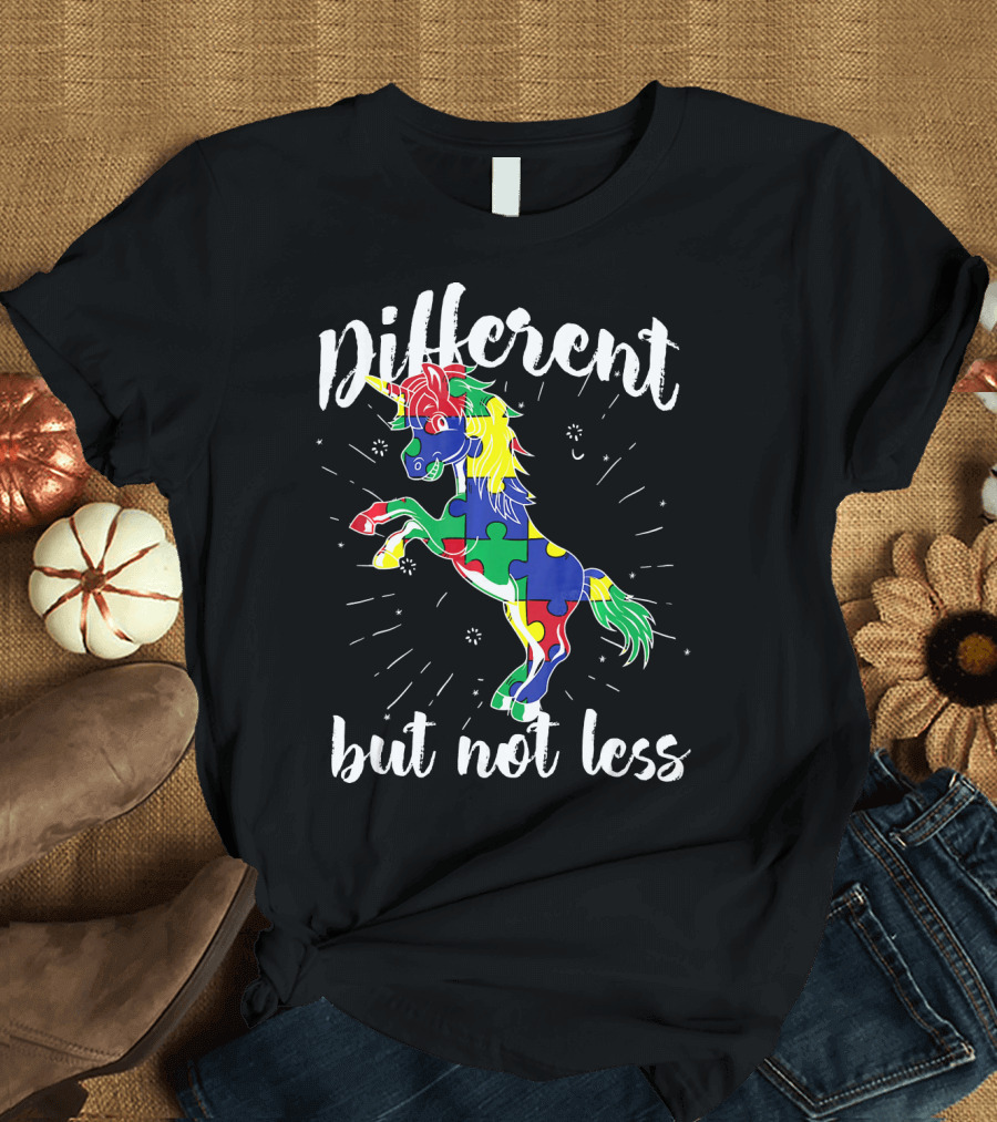 Different Not Less Unicorn Autism Awareness T-Shirt