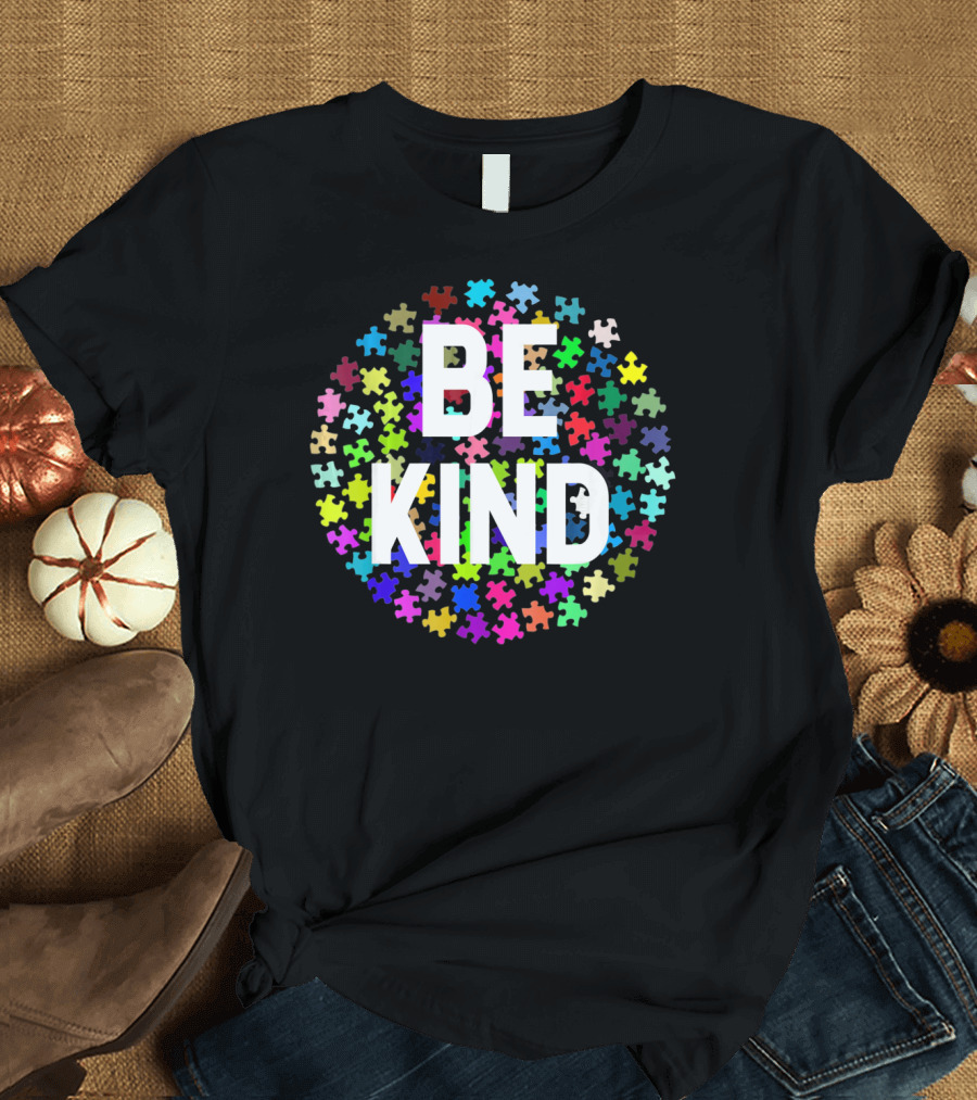 Be Kind Puzzle Pieces Autism Awareness T-Shirt