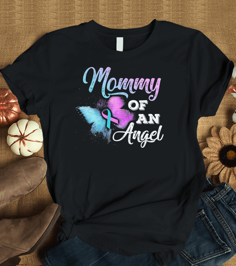Mommy of an Angel Butterfly Pregnancy Loss Awareness T-Shirt